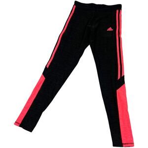 Adidas Leggings Aeroready Favorite Black Hot Pink Stretch Pull On Girls Large 14